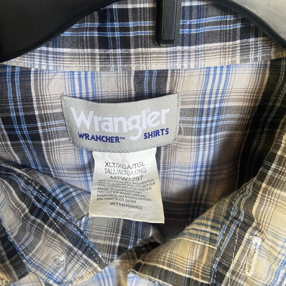 Wrangler Wrancher Shirt with Pearl Snap Buttons Mens Size XL - Picture 2 of 3